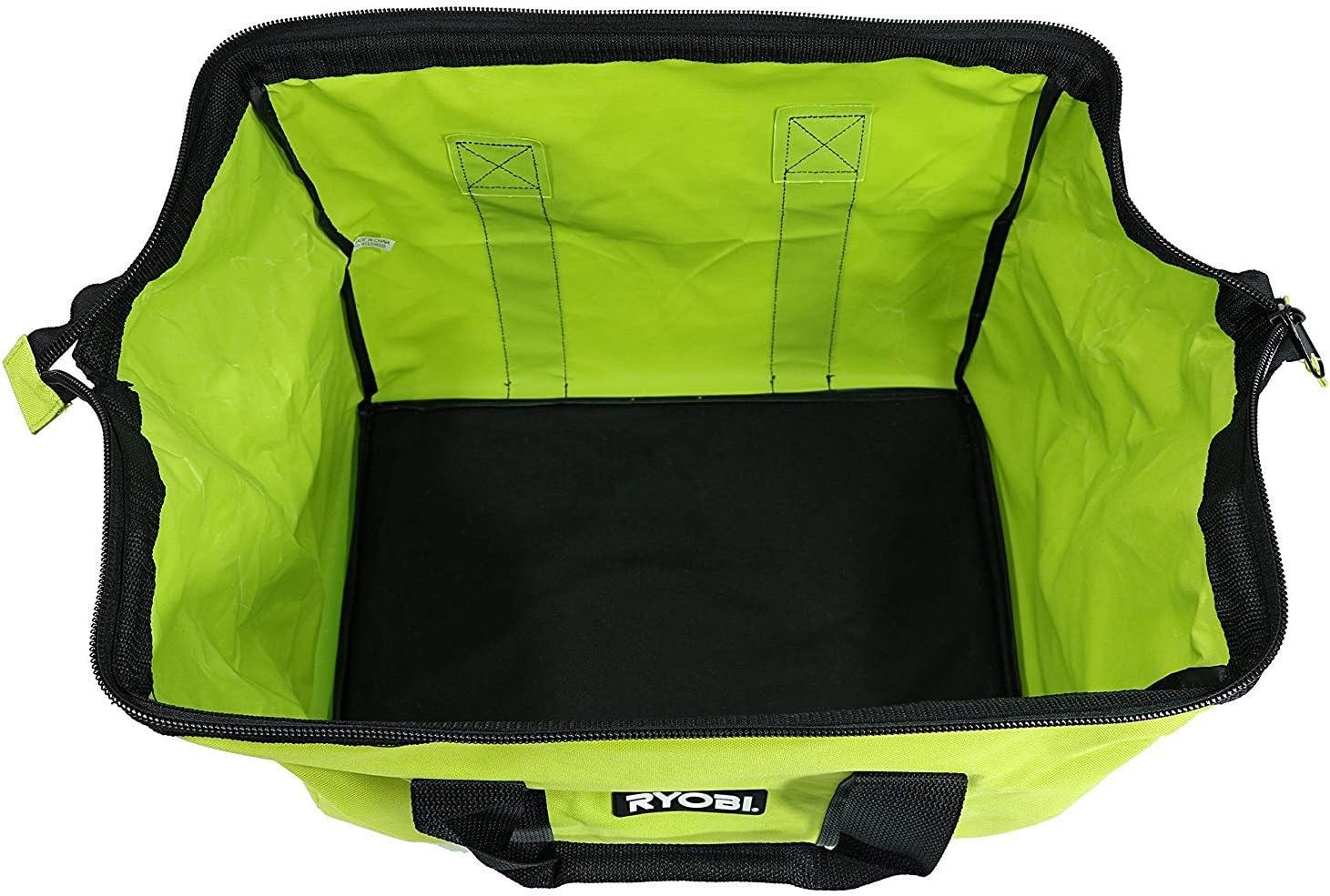 Green Wide Mouth Collapsible Canvas Contractor Bag with Zipper