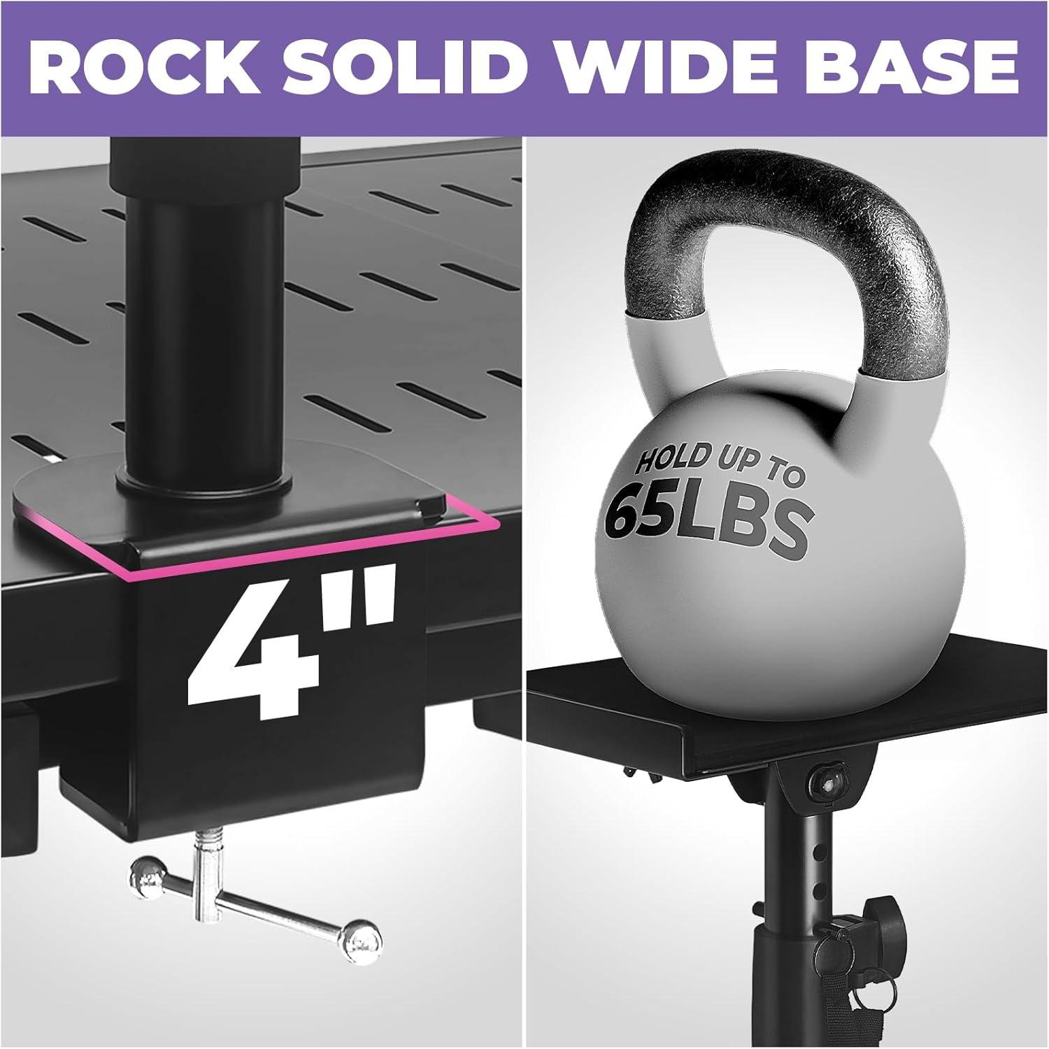 Music Studio Monitor Stands Clamp-on Desk Speaker Mount - 2 Pack