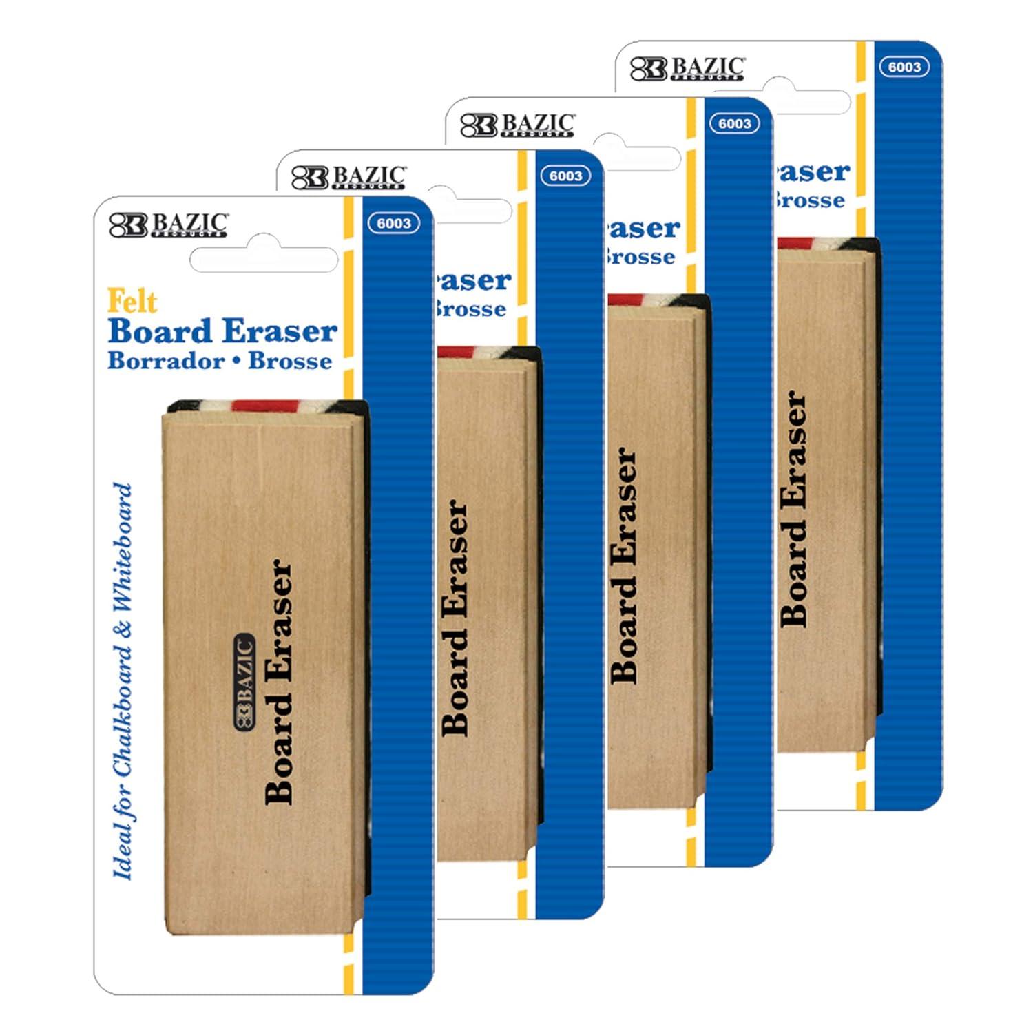 BAZIC Chalkboard Eraser, Wood Felt Blackboard Whiteboard Erasers, 1-Pack