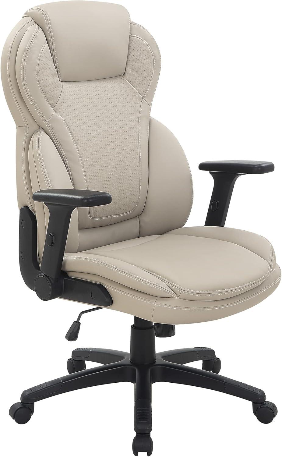 Executive High Back Taupe Gray Bonded Leather Office Chair