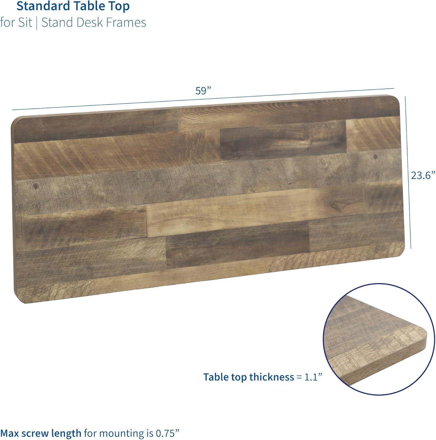 VIVO Reclaimed Wood 60 x 24 inch Universal Table Top for Sit Stand Desk Frames