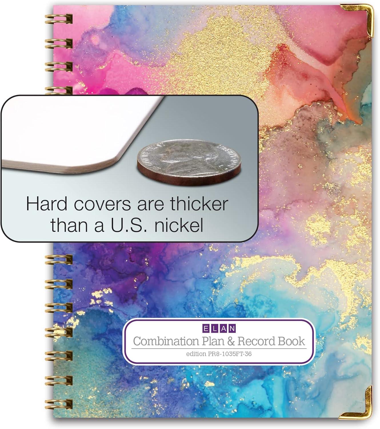 Hardcover Combination Plan and Record Book (PR8 + R1035) (Rainbow Gold Marble)