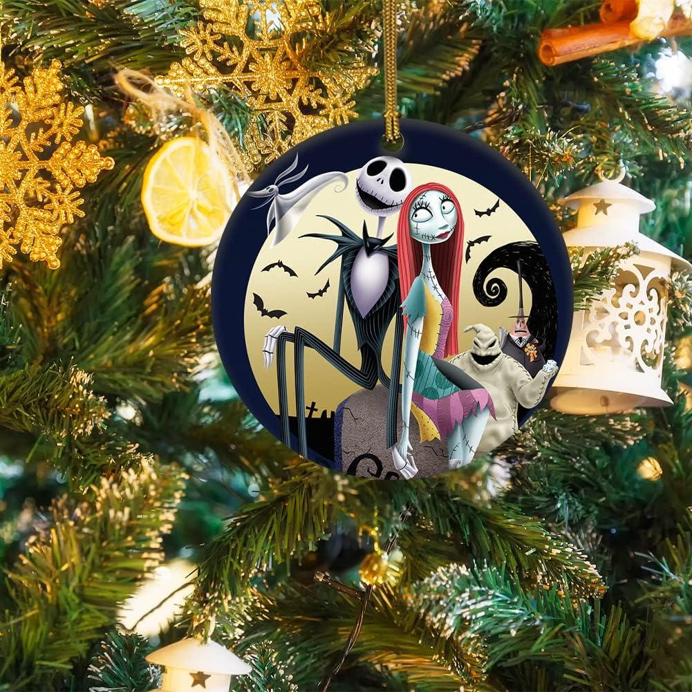 Nightmare Before Christmas Ceramic Ornament with Jack and Sally