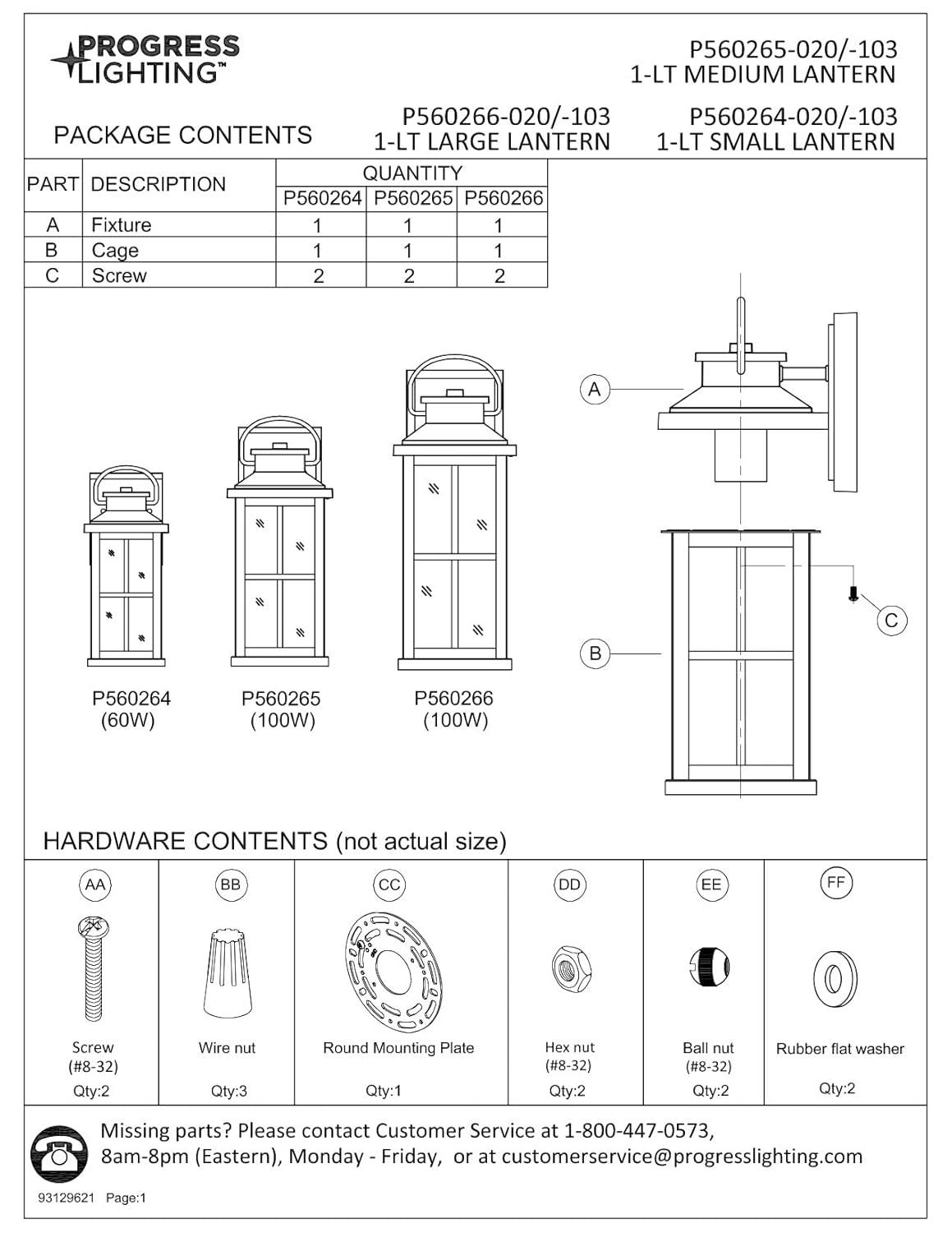 Progress Lighting Williamston 1-Light Antique Bronze Outdoor Wall Lantern with Clear Glass Shade