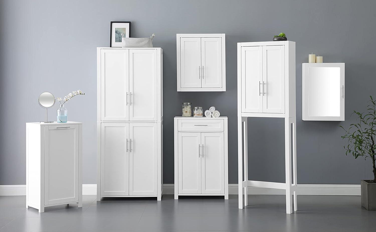 Crosley Savannah Medicine Cabinet White : Microfiber, Machine Washable, Non-Slip Backing