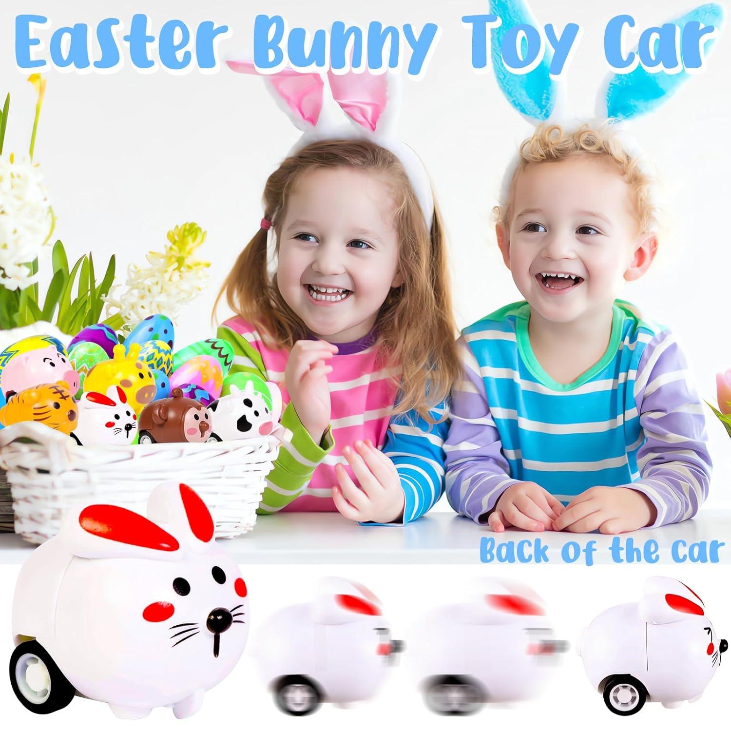 48 Pack Easter Egg Fillers, Basket Stuffers with Assorted Squishies and Stampers,Easter Party Favors, Egg Hunt, Gift Classroom Prize for Kids Boys Girls