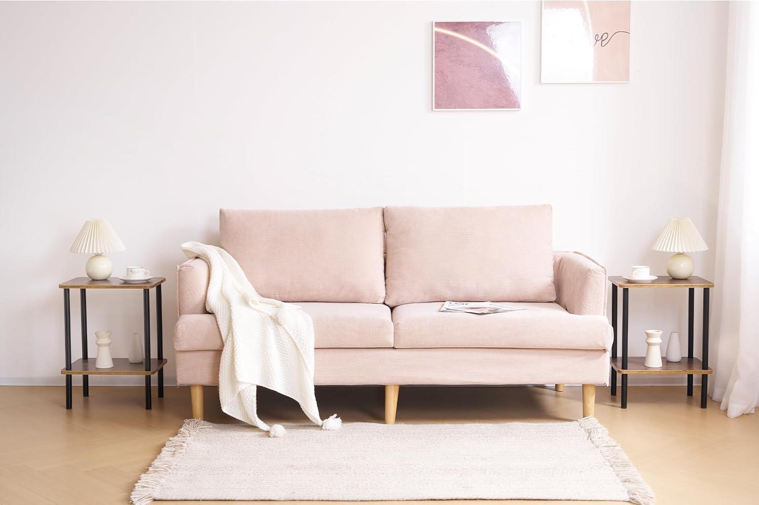 End Table, Set of 2, Side Table, Nightstand, 2-Tier Storage Shelf, Sofa Table for Small Space, Living Room, Bed Room TB01BB035