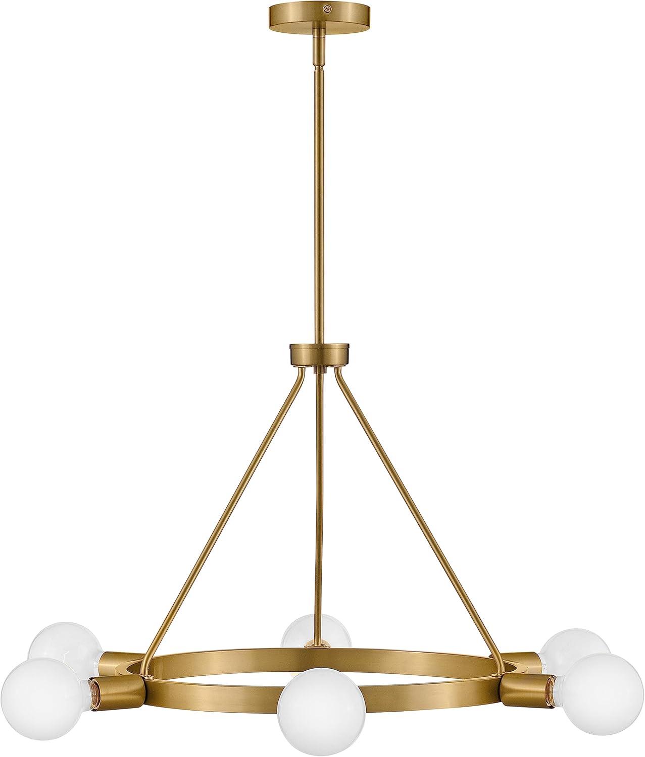 Lark Orla 6 - Light Chandelier in  Lacquered Brass