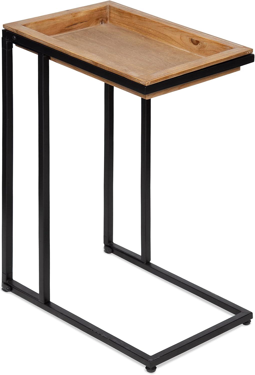 Lockridge Light Rustic Brown and Black Metal C-Table