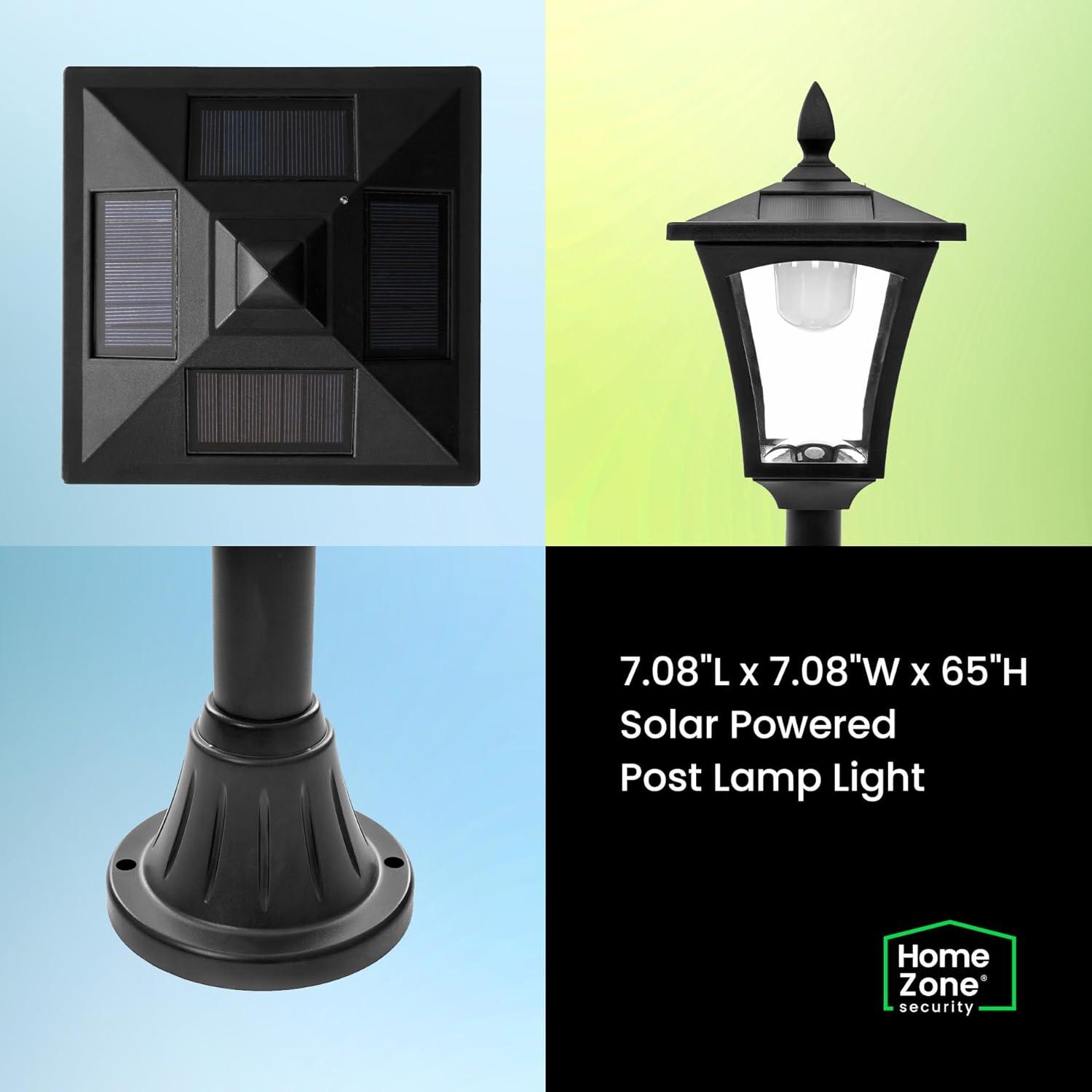 Home Zone Solar Lamp Post Light - 65" Tall, for Outdoor/Garden/Yard Decoration and Lighting
