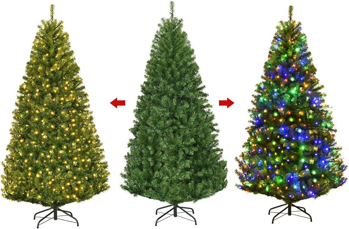 6 FT Pre-Lit Multicolor LED Artificial Christmas Tree with Metal Stand