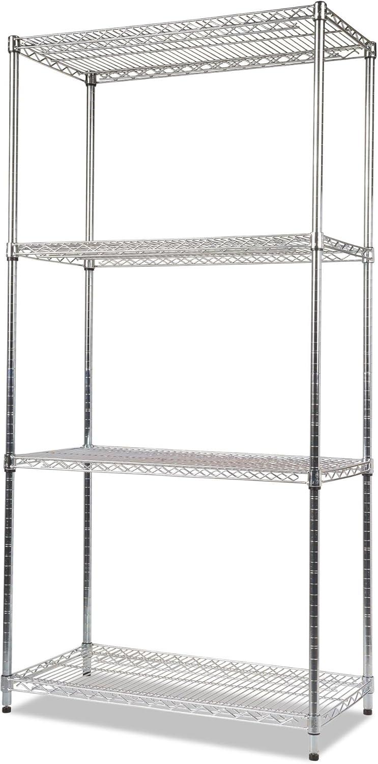 NSF Certified Silver 4-Tier Adjustable Wire Shelving Unit