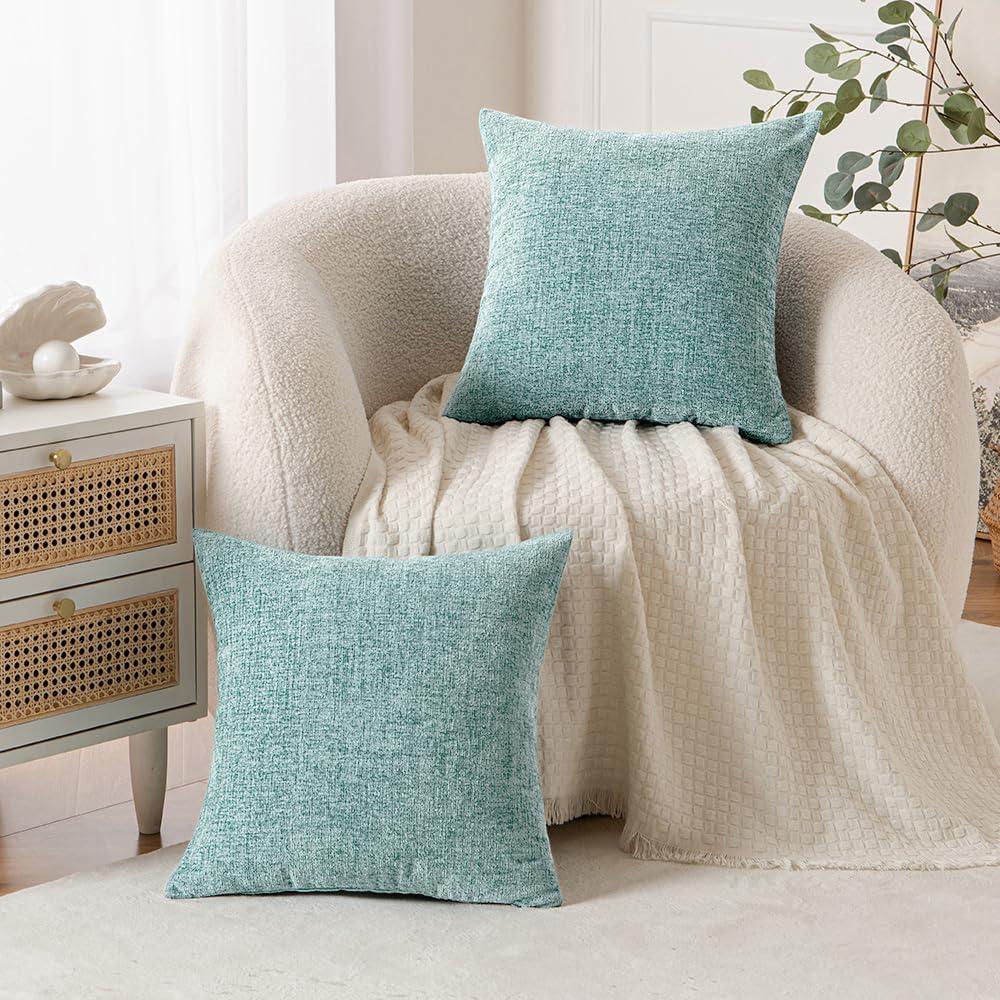 2 Pack Throw Pillow Covers 18x18 inch, Purple Pillow Covers for Bed Room Living Couch Home Dercoration