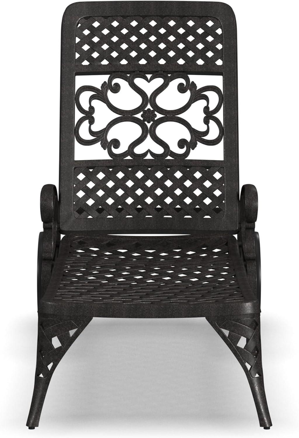 Homestyles Sanibel Cast Aluminum Outdoor Patio Reclining Chaise Lounge in Bronze