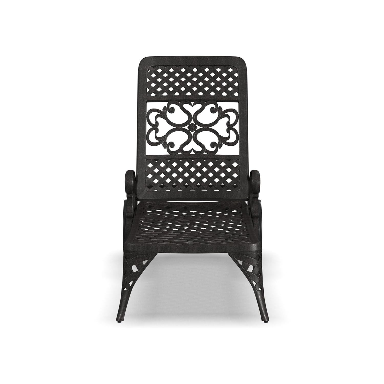 Homestyles Sanibel Cast Aluminum Outdoor Patio Reclining Chaise Lounge in Bronze