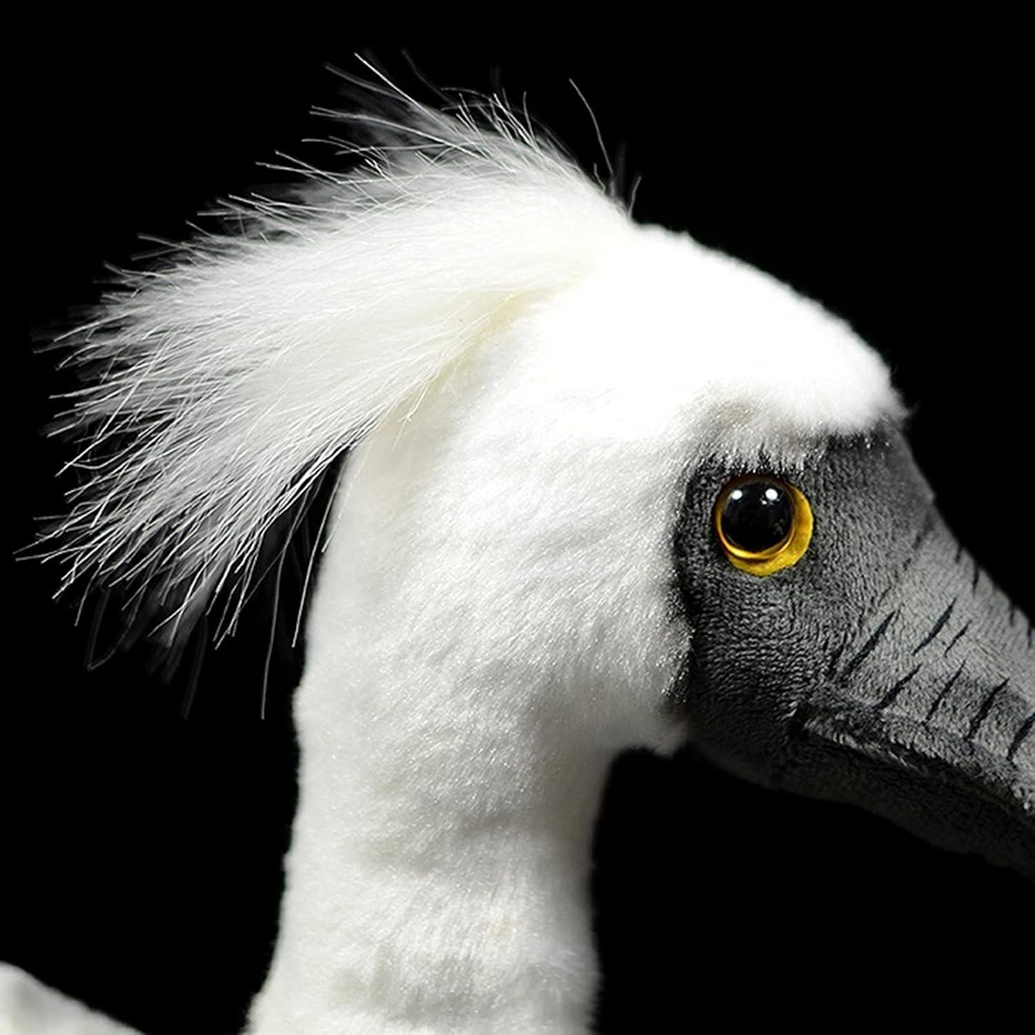 ZHONGXIN MADE Simulation Spoonbill Plush Toy - White Real Life Ibis Bird Simulation Plush Toys, Lifelike Crested Ibis Animals Spoonbill Stuffed Toys Birthday Gifts for Kids, 10.6 Inches