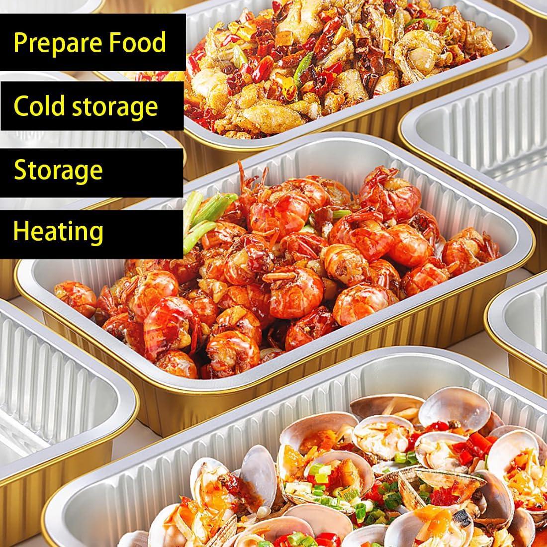 13 "x9" Aluminum foil Lasagna Pans, grill tray, sturdy disposable aluminum pan, 10 sets- for cooking，baking and heating, food storage, distribution, barbecue,Gold