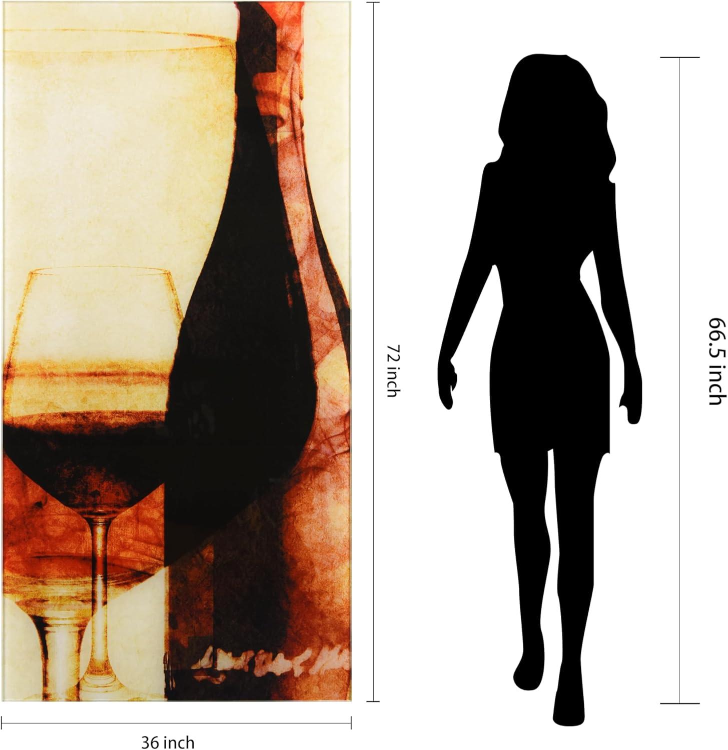 "Smokey Wine I B" Frameless Free Floating Reverse Printed Tempered Art Glass Wall Art