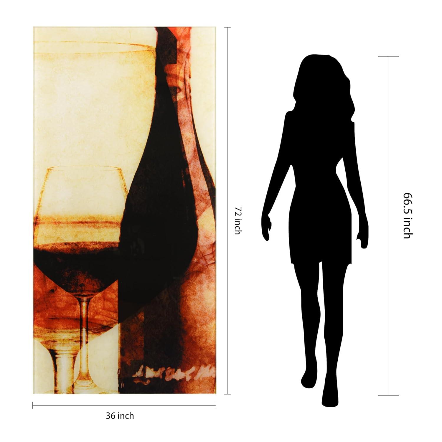 "Smokey Wine I B" Frameless Free Floating Reverse Printed Tempered Art Glass Wall Art