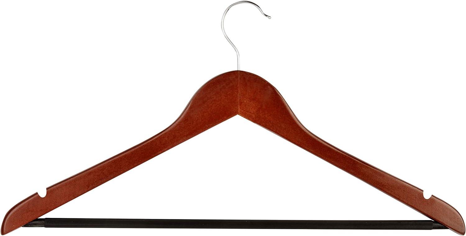 Cherry Wood Non-Slip Swivel Clothes Hangers, 24-Pack