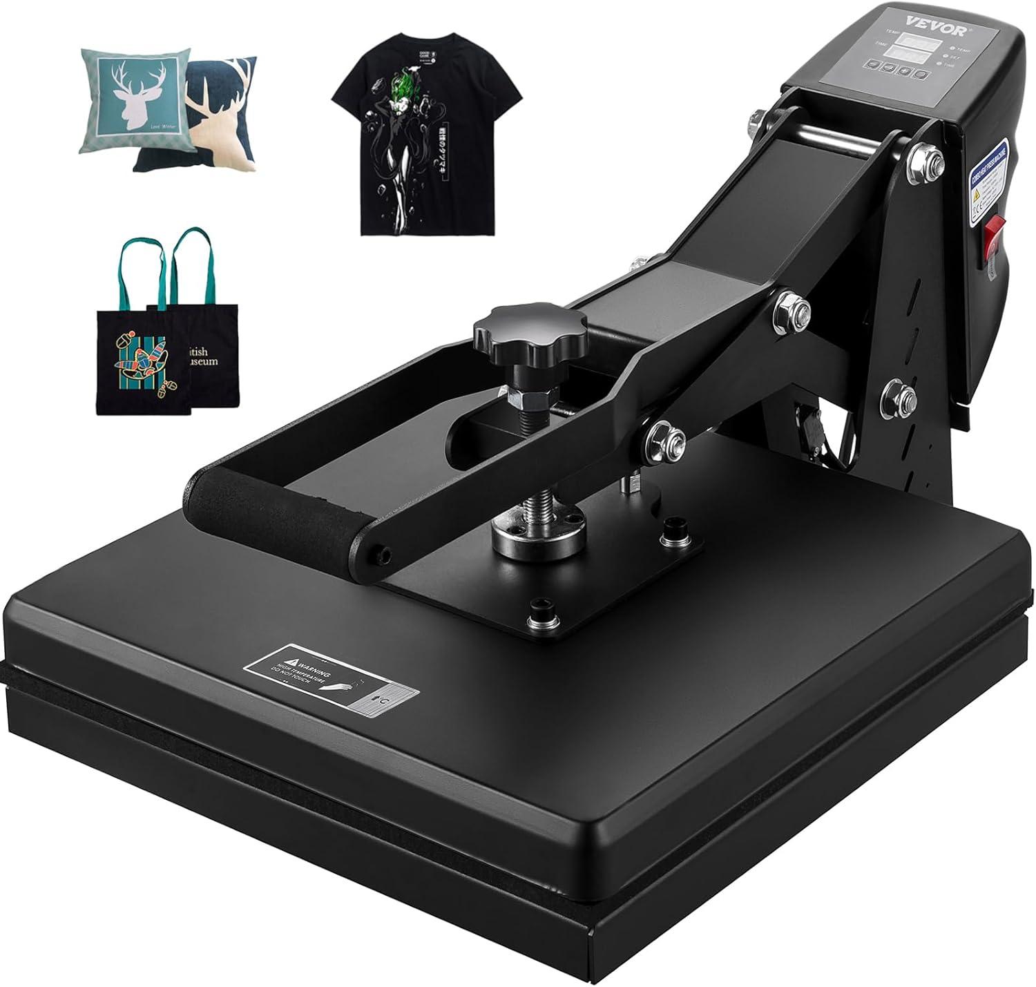 Black 15x15 Industrial Heat Press Machine with Digital Control