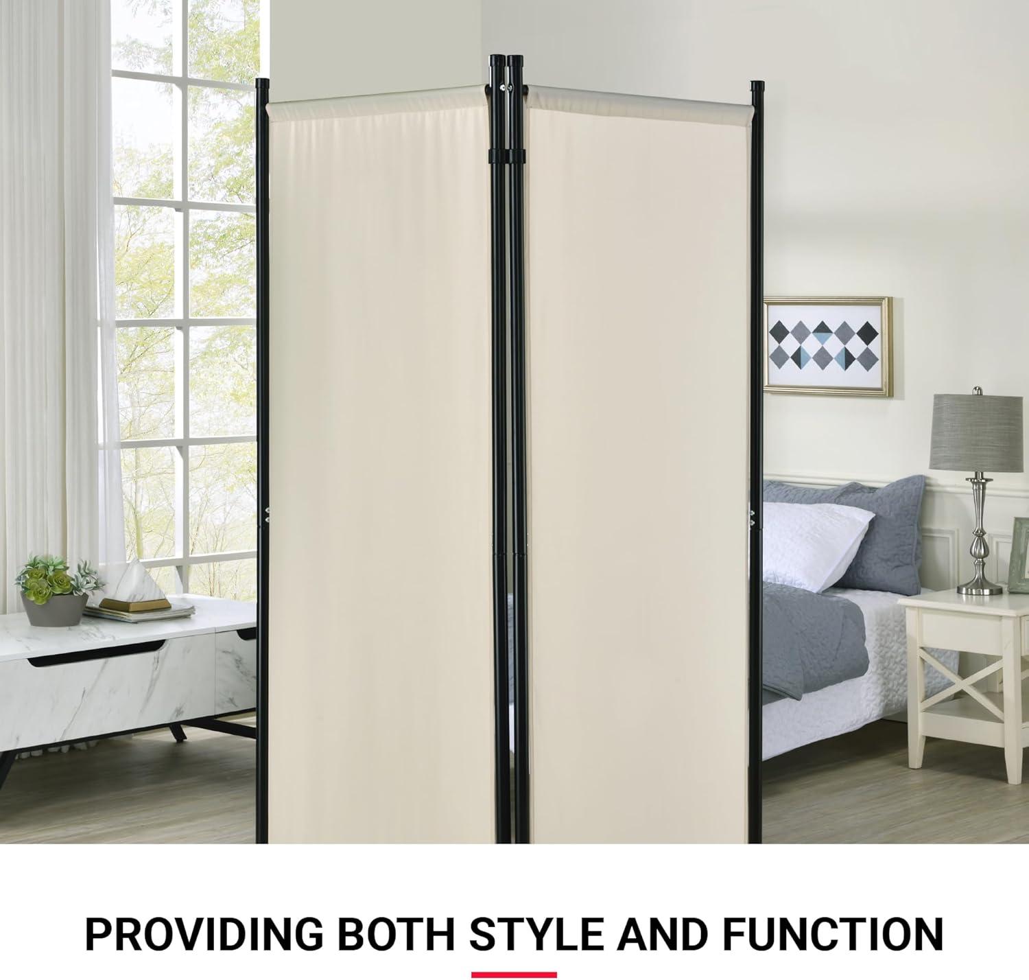 Proman Products FS17182 Galaxy II Indoor/Outdoor Room Divider (2-Panels, 24" with Panel), Water Repellent Fabric, Metal Frame, 50.25" W x 12" D x 71" H, Beige