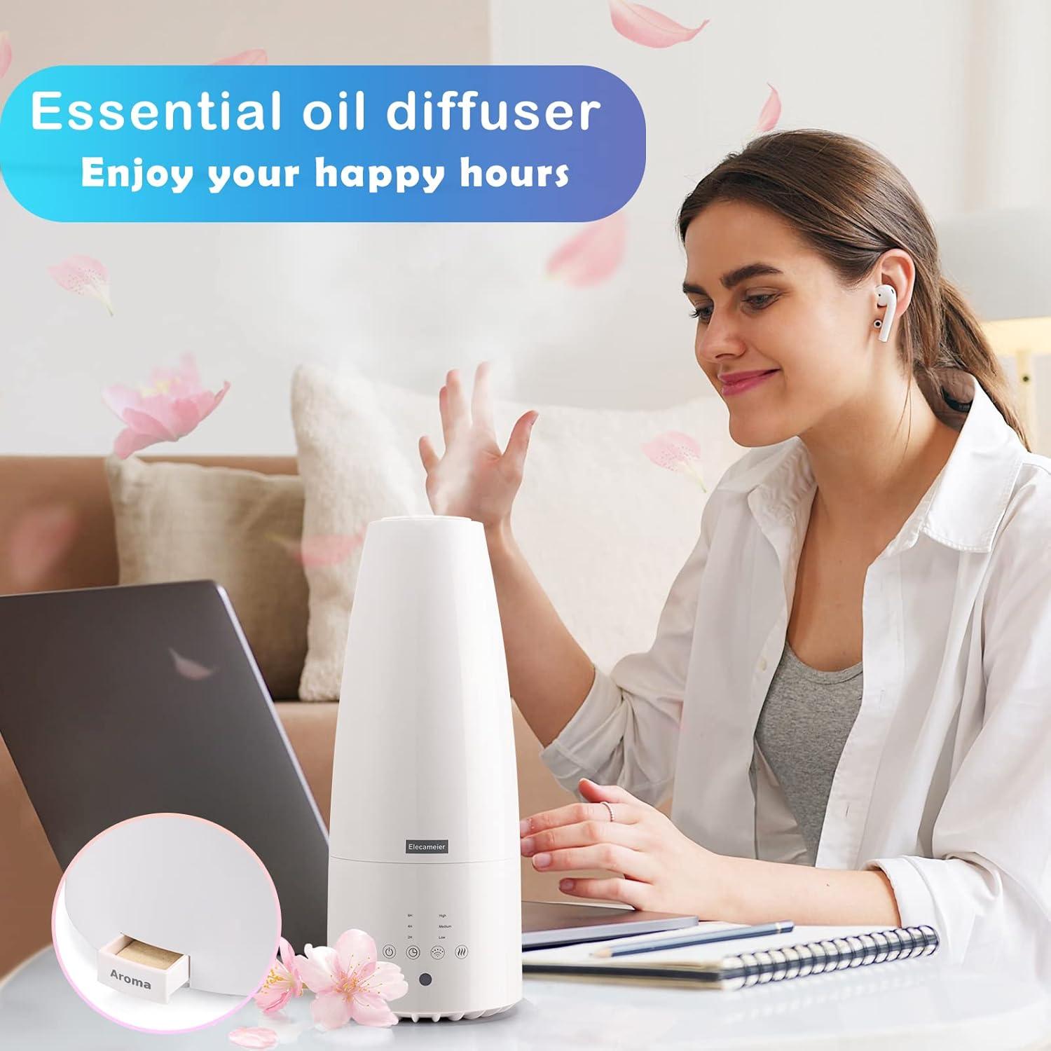 White Ultrasonic Warm and Cool Mist Humidifier with Remote Control