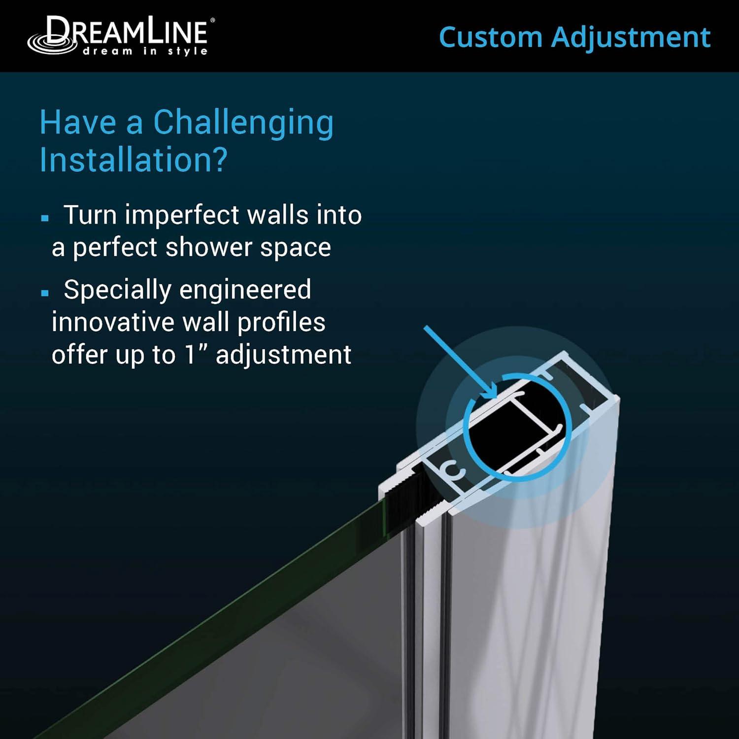 Unidoor 46" W x 72" H Hinged Frameless Shower Door with Clearmax™ Technology