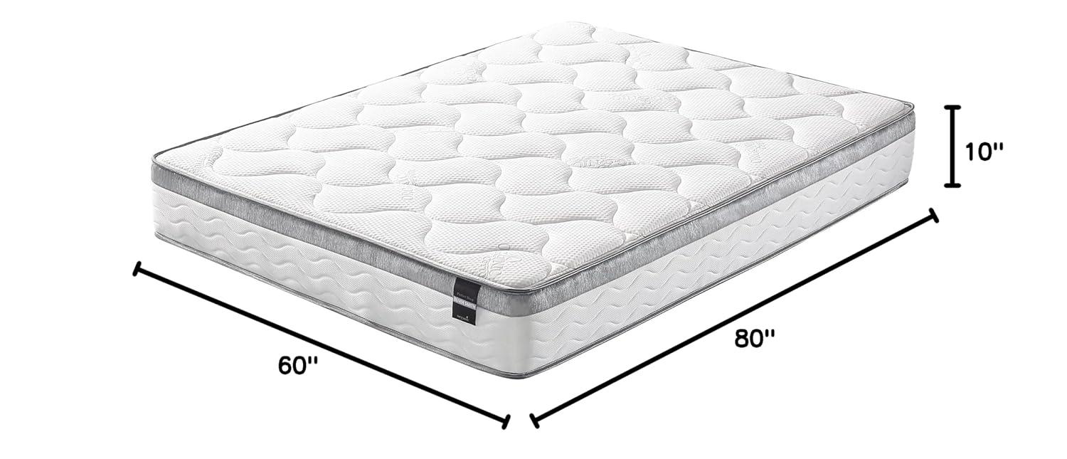 Smith & Oliver Oliver Smith - Organic Cotton - 10 Inch - Perfect Sleep - Comfort Plush Euro Pillow Top - Cool Memory Foam & Pocket Spring Mattress - Green Foam Certified - Queen