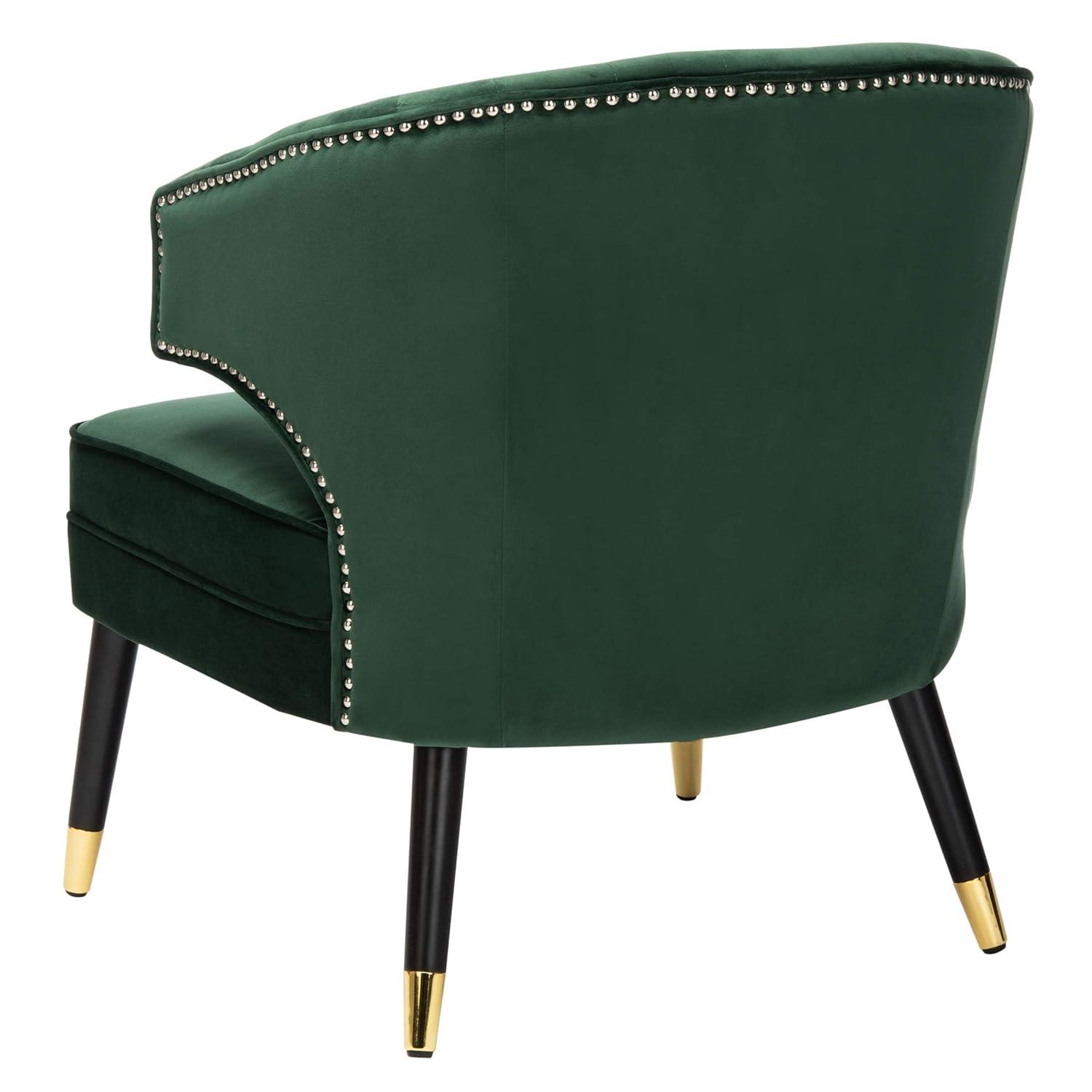 Stazia Wingback Accent Chair - ACH4502 - Forest Green/Black - Safavieh