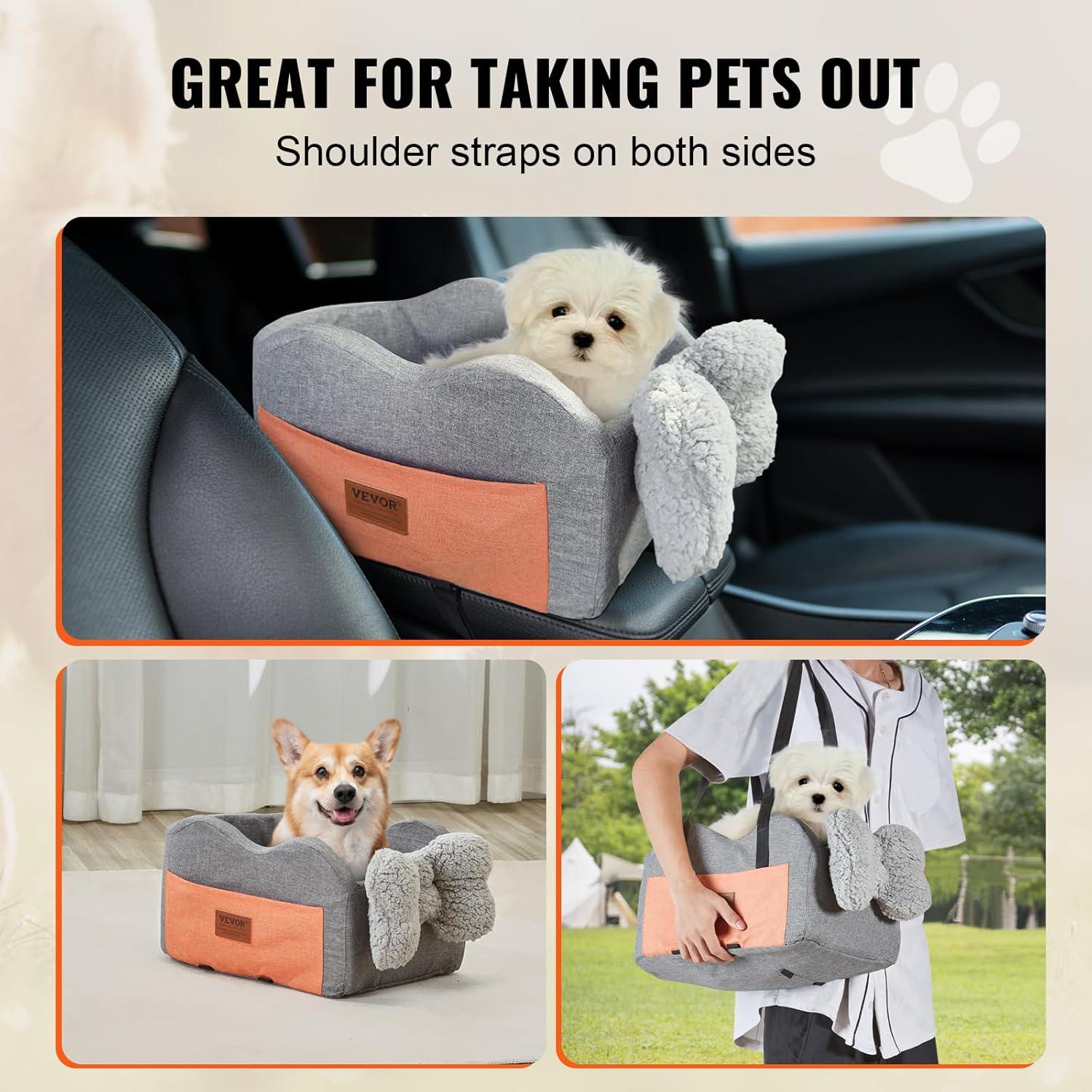 Dark Gray Oxford Fabric Dog Car Booster Seat