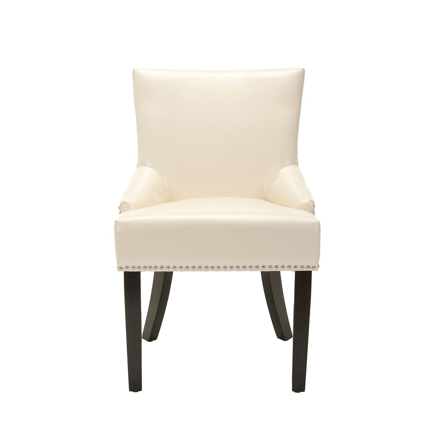 Lotus Kd 19" H Dining Chair With Nail Head Trim (Set of 2) - MCR4700 - Black - Safavieh Couture