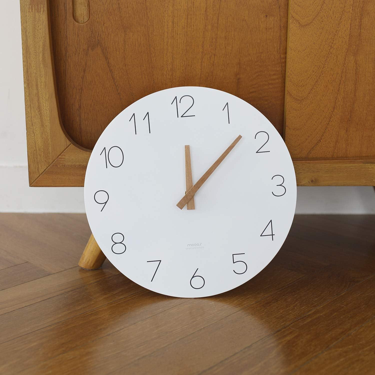 Slim Round Wood Silent Analog Wall Clock