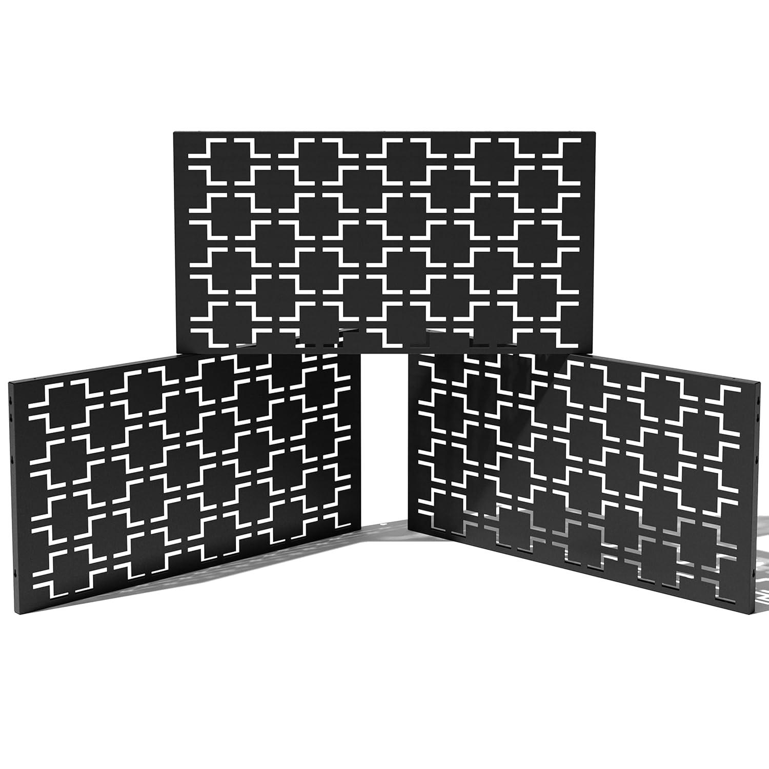 Black Durable Plastic Folding Privacy Screen Panels