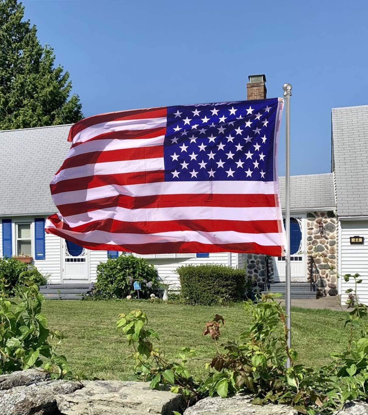 American US Flag 3x5, 2 Pack Vibrant Color & Fade Resistant US Flags for Outside 3x5 ft Flags Double Stitched Long Lasting Polyester with Durable Brass Grommets USA Flag