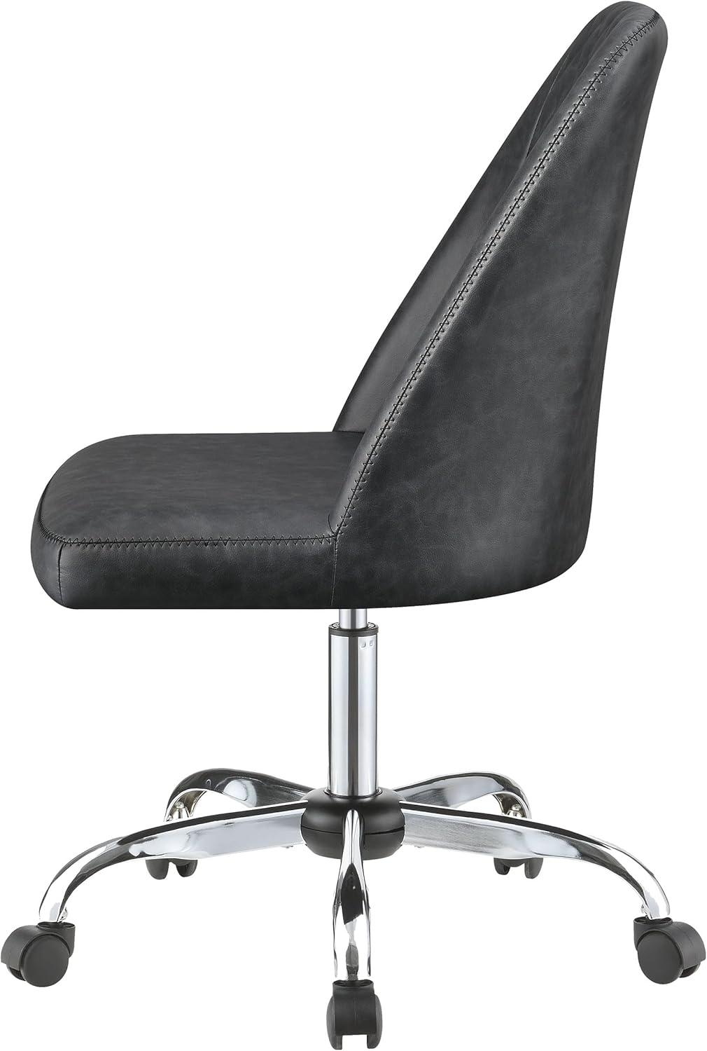 Coaster Althea Upholstered Tufted Back Faux Leather Office Chair in Gray