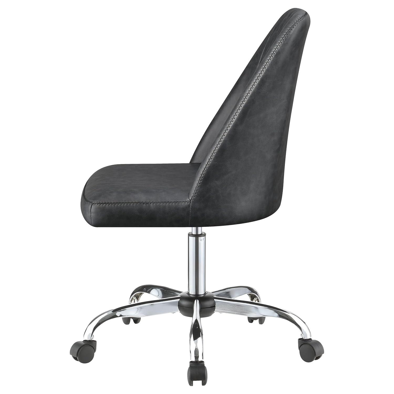 Coaster Althea Upholstered Tufted Back Faux Leather Office Chair in Gray
