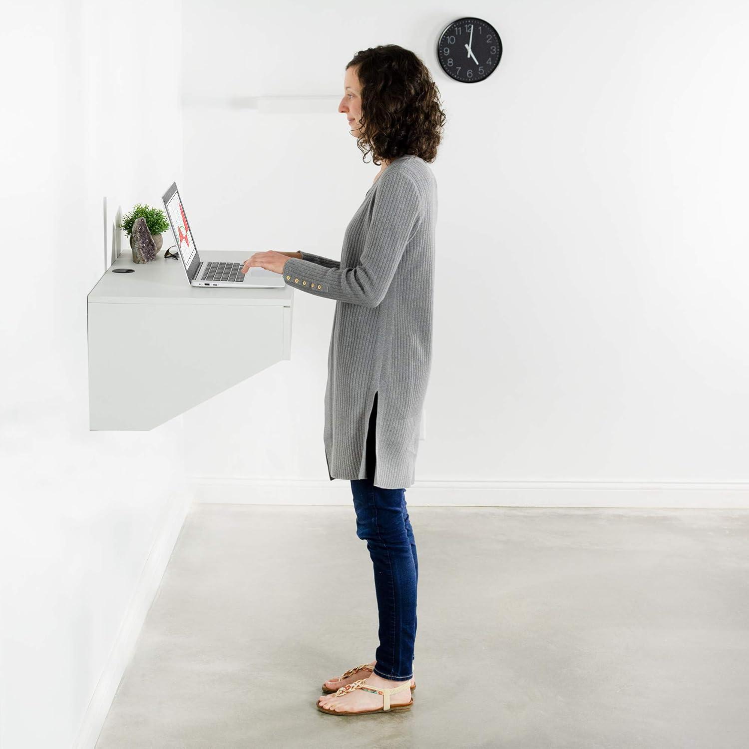 Vivo VIVO White Floating Wall Mounted Storage Shelf, Desk Drawer, DESK-SF01W
