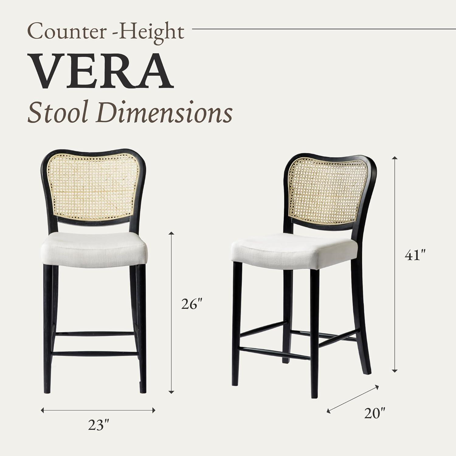 Maven Lane Vera High Back Fabric Counter Height Chair, Aged Brown/Clay
