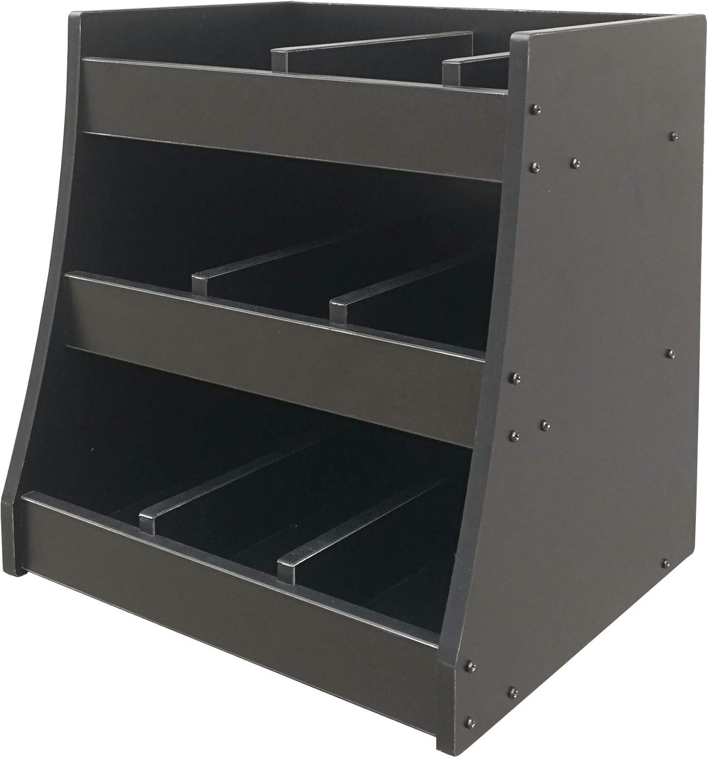 Black MDF 3-Shelf Adjustable Condiment Organizer