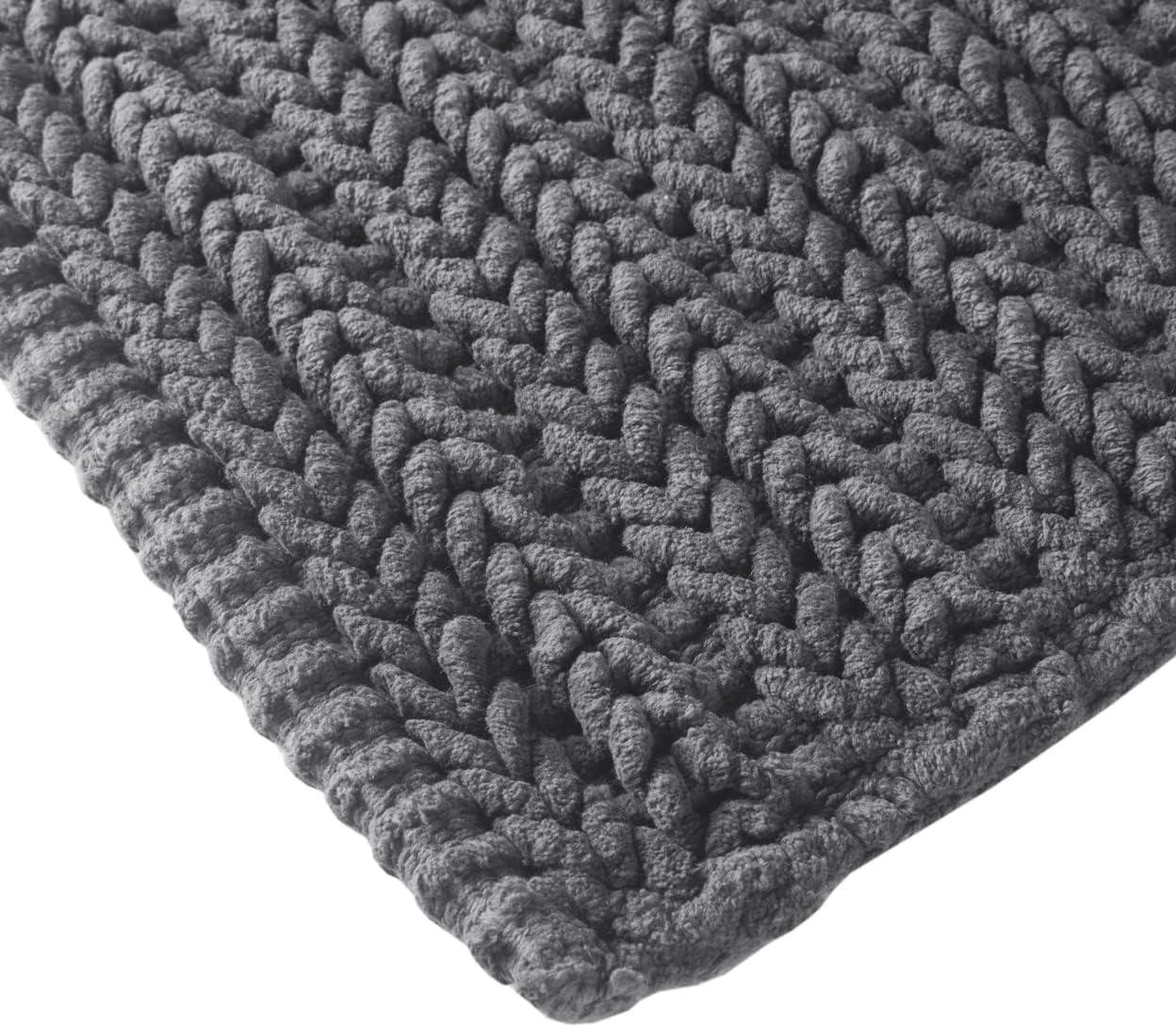 Lasso 100% Cotton Chenille Chain Stitch Non-Slip Bath Rug