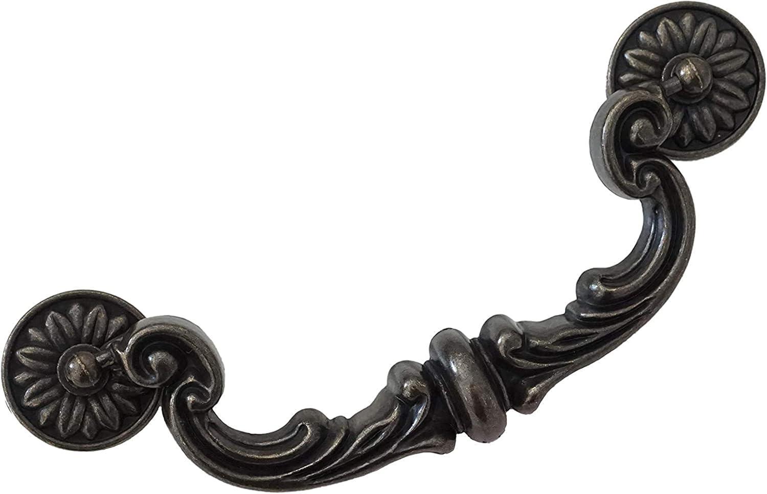 Vintage Black Zinc Drop Bail Drawer Pull Handle Set