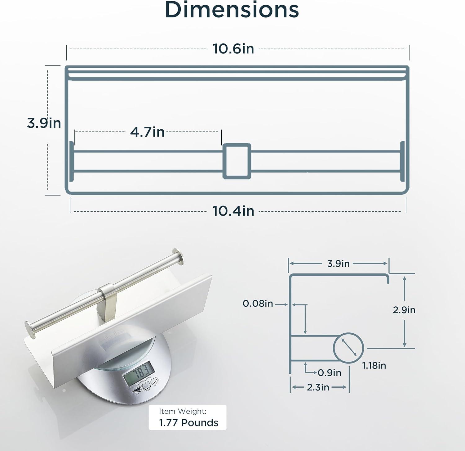 Toilet Paper Holder with Shelf Brushed Nickel Double Head Toilet Tissue Roll Holder 304 Stainless Steel Wall Mount for Bathroom