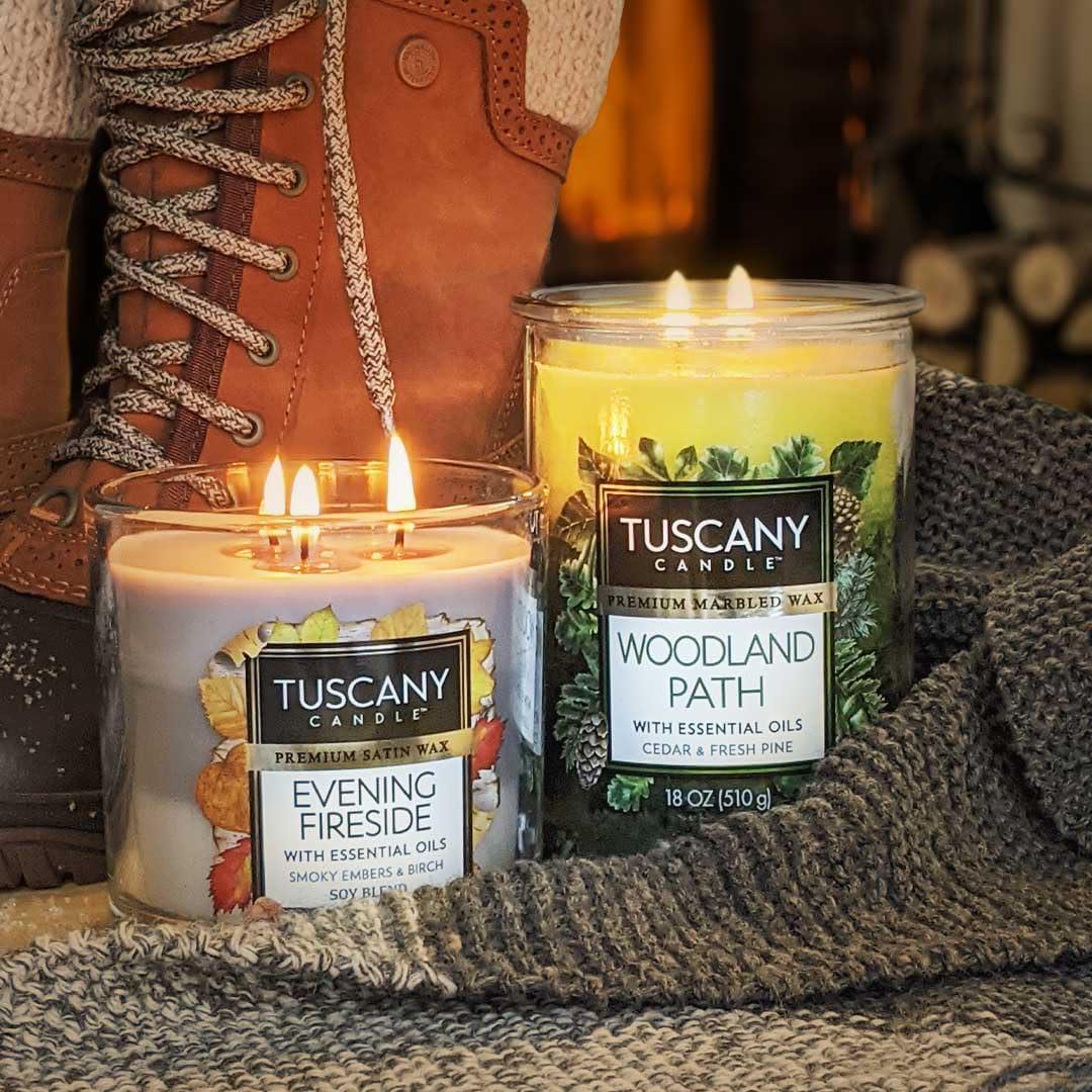 Tuscany Fireside Evening 3-Wick Glass Jar Candle
