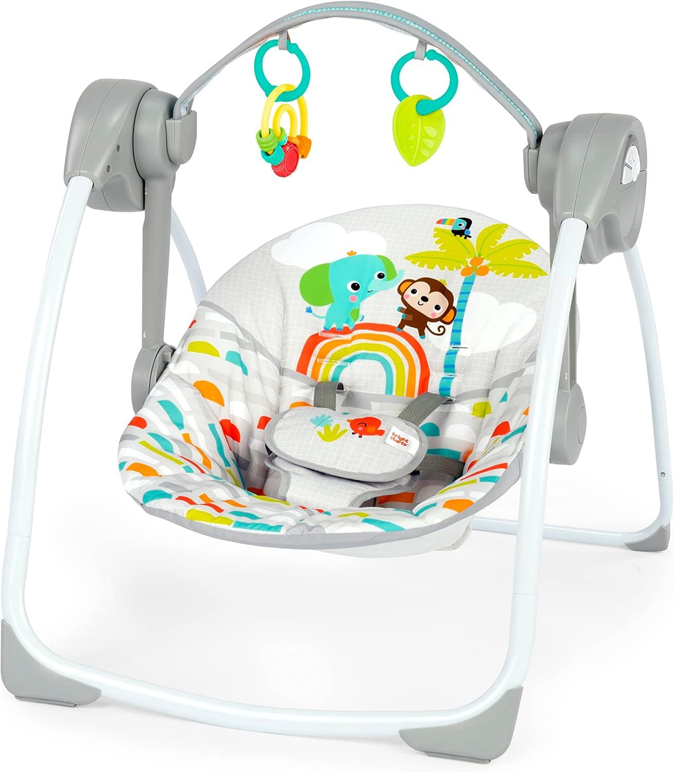 Bright Starts Playful Paradise Portable Compact Baby Swing - Unisex - Green