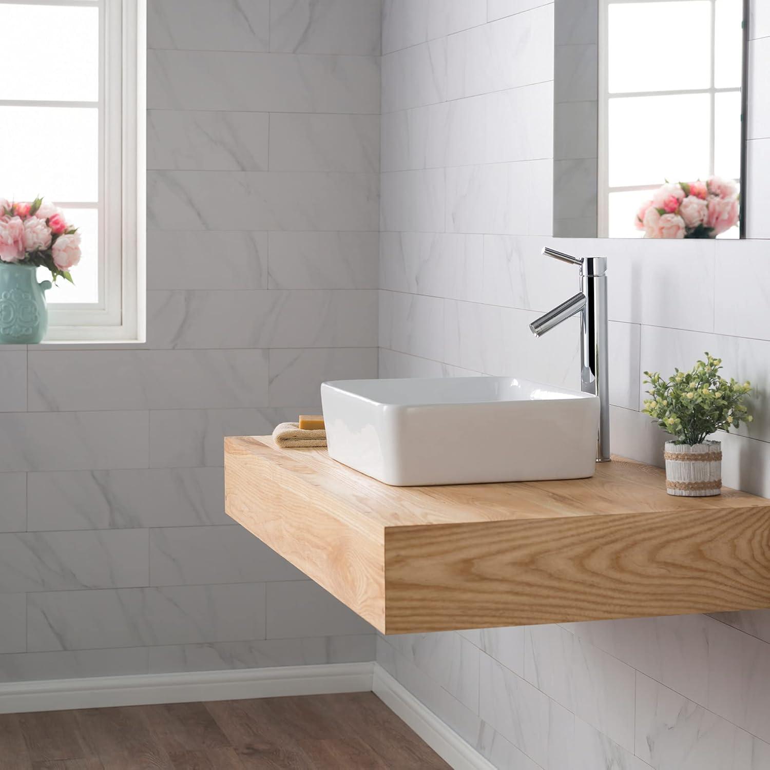 Thin ceramics Rectangular Vessel Bathroom Sink