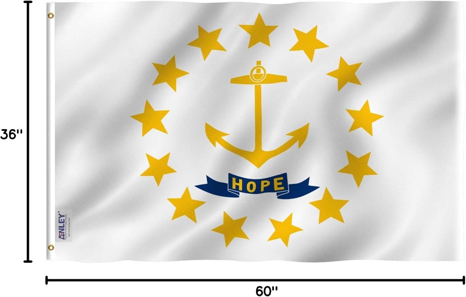 Rhode Island State Flag 3x5 Foot Polyester with Brass Grommets