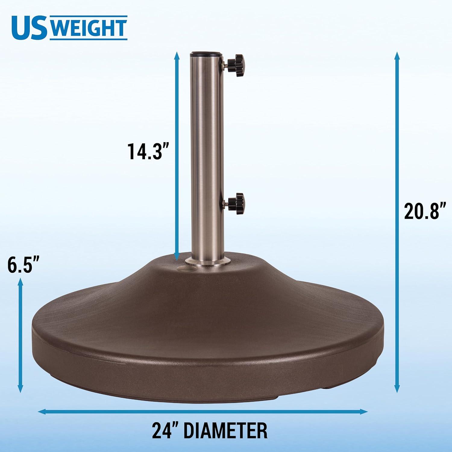 Bronze Heavy-Duty Fillable Umbrella Base with Wheels