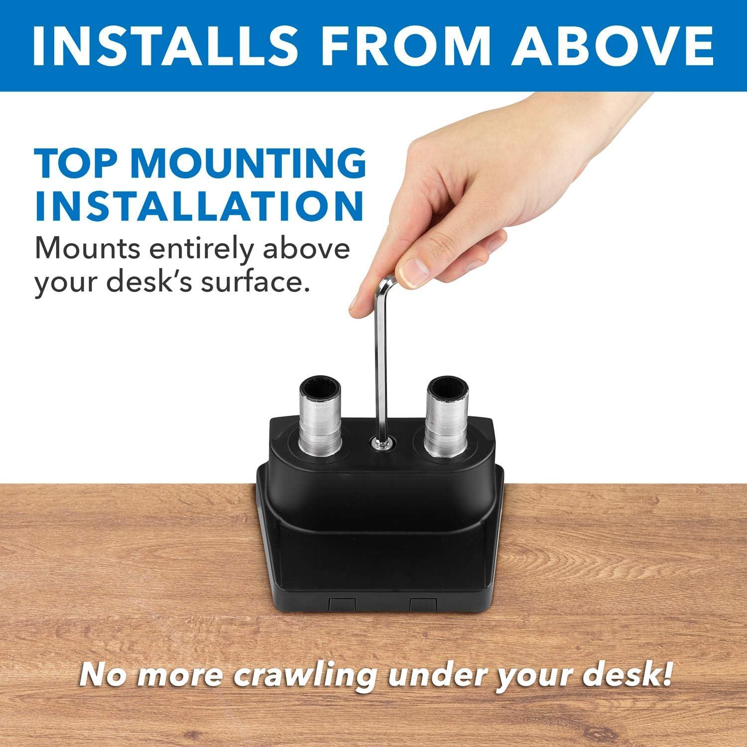 Mount-It! Dual Monitor Arm Mount Desk Stand | Articulating Mechanical Spring Height Adjustable | Fits Two 17 - 32 Inch Screens | C-Clamp and Grommet