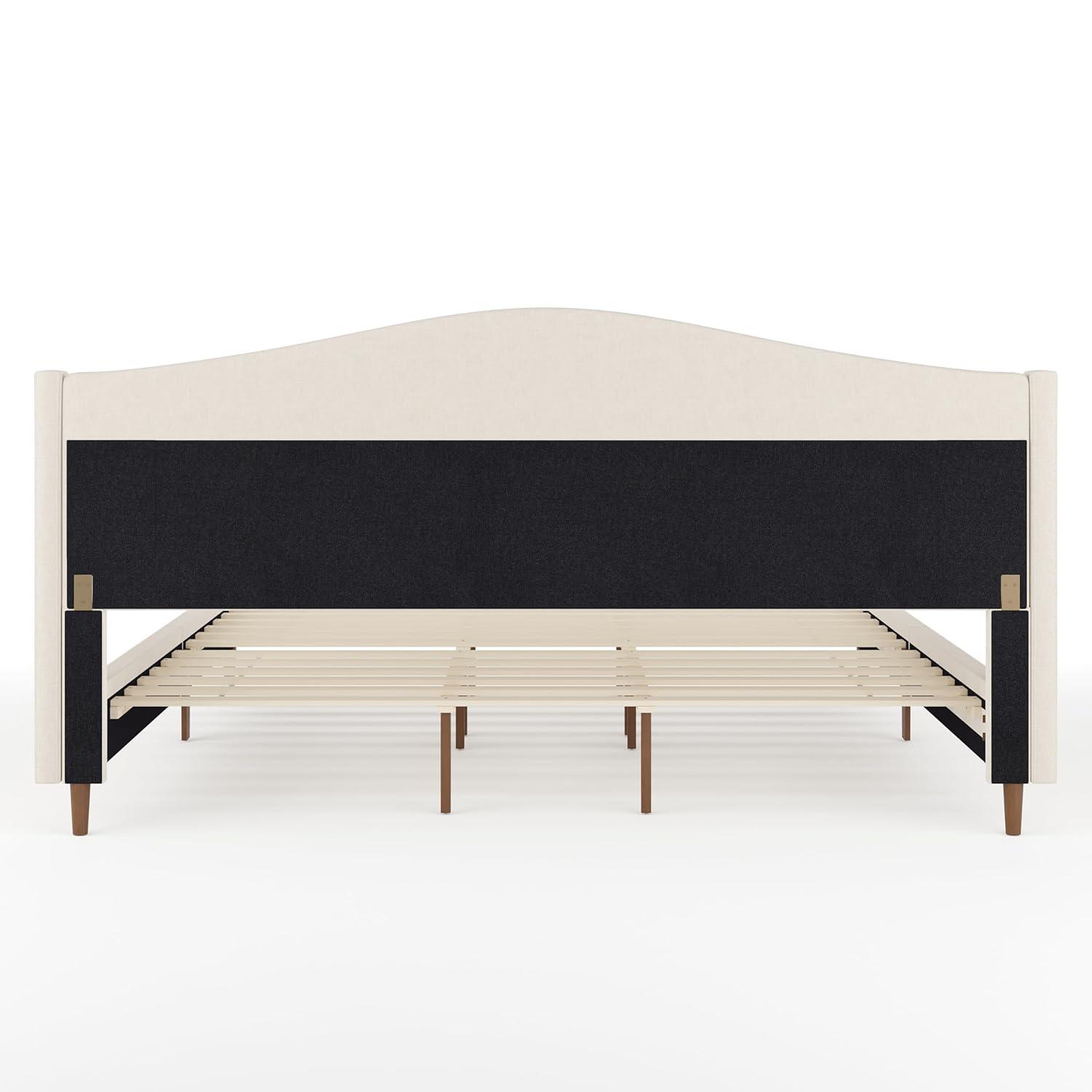 Martha Stewart Martha Stewart Amelia Upholstered Platform Bed With Curved Headboard